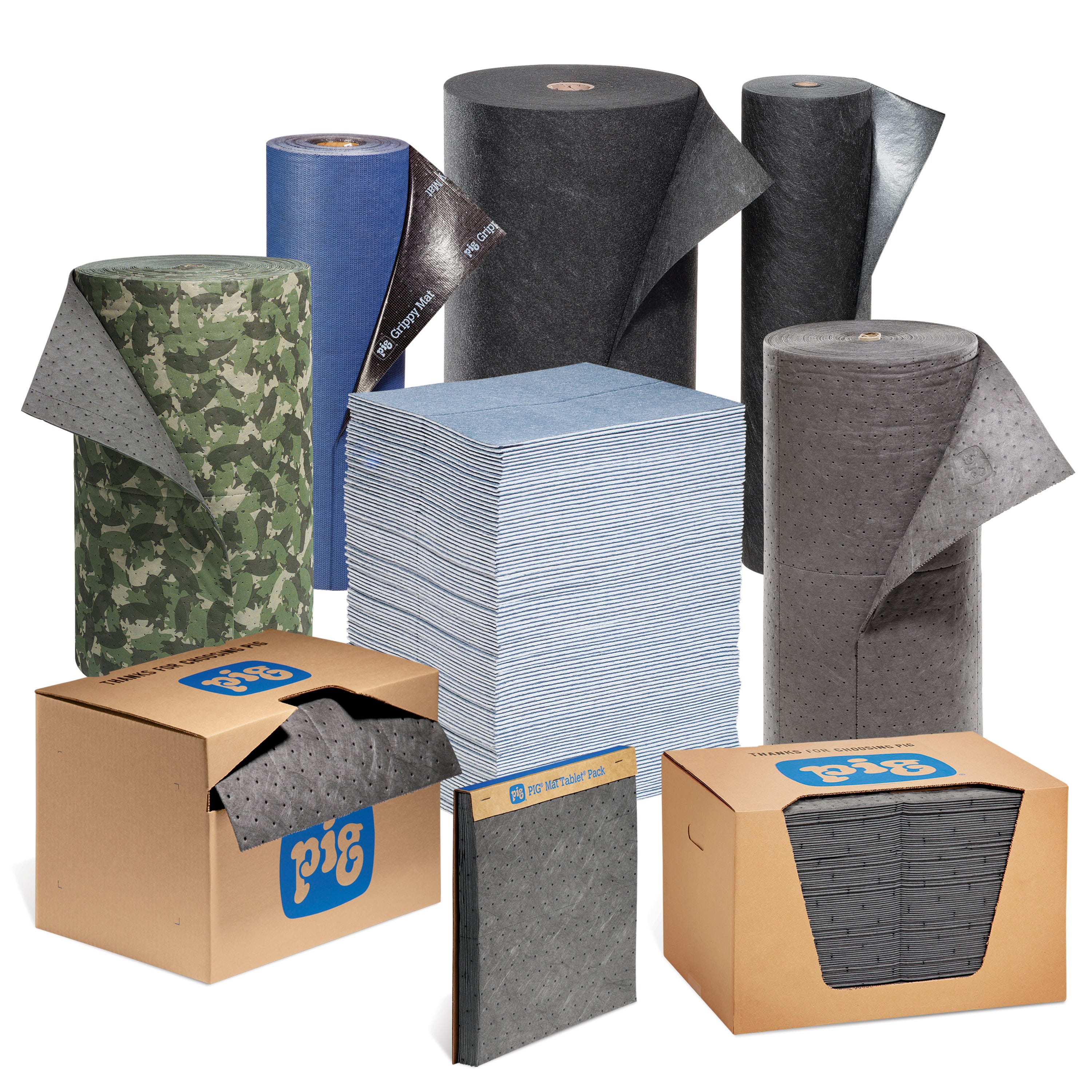 Universal MRO Absorbent Mat Pads & Rolls